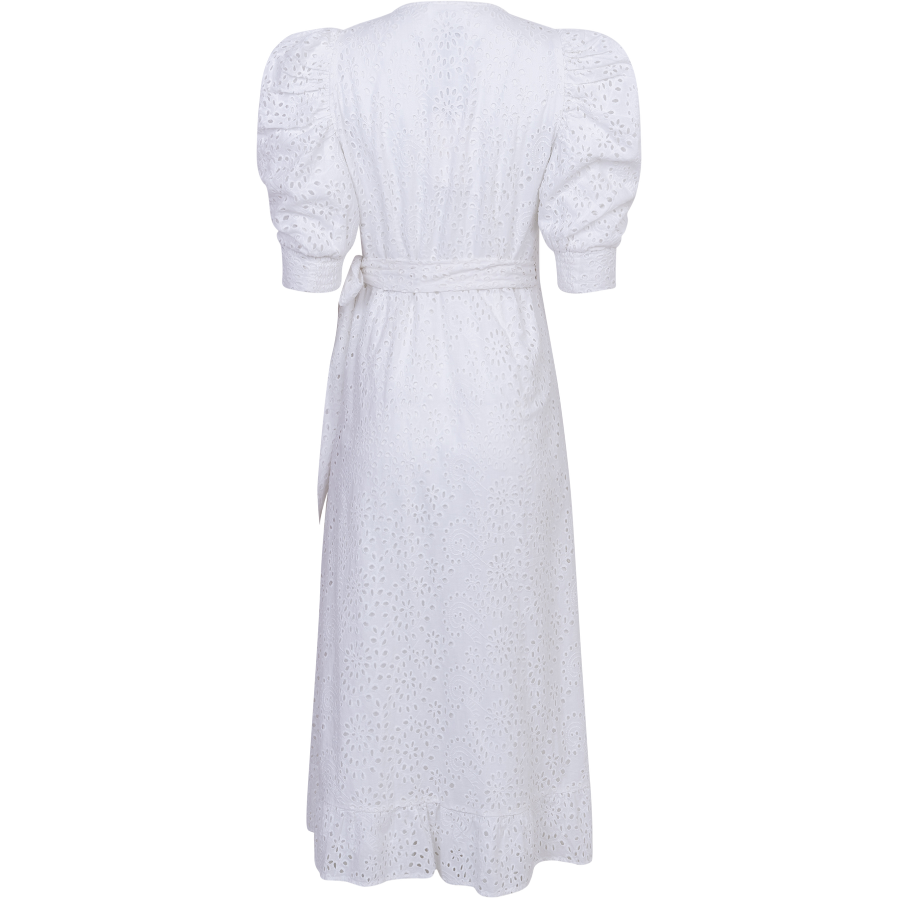 Valkyrie Long Broderie Dress - White