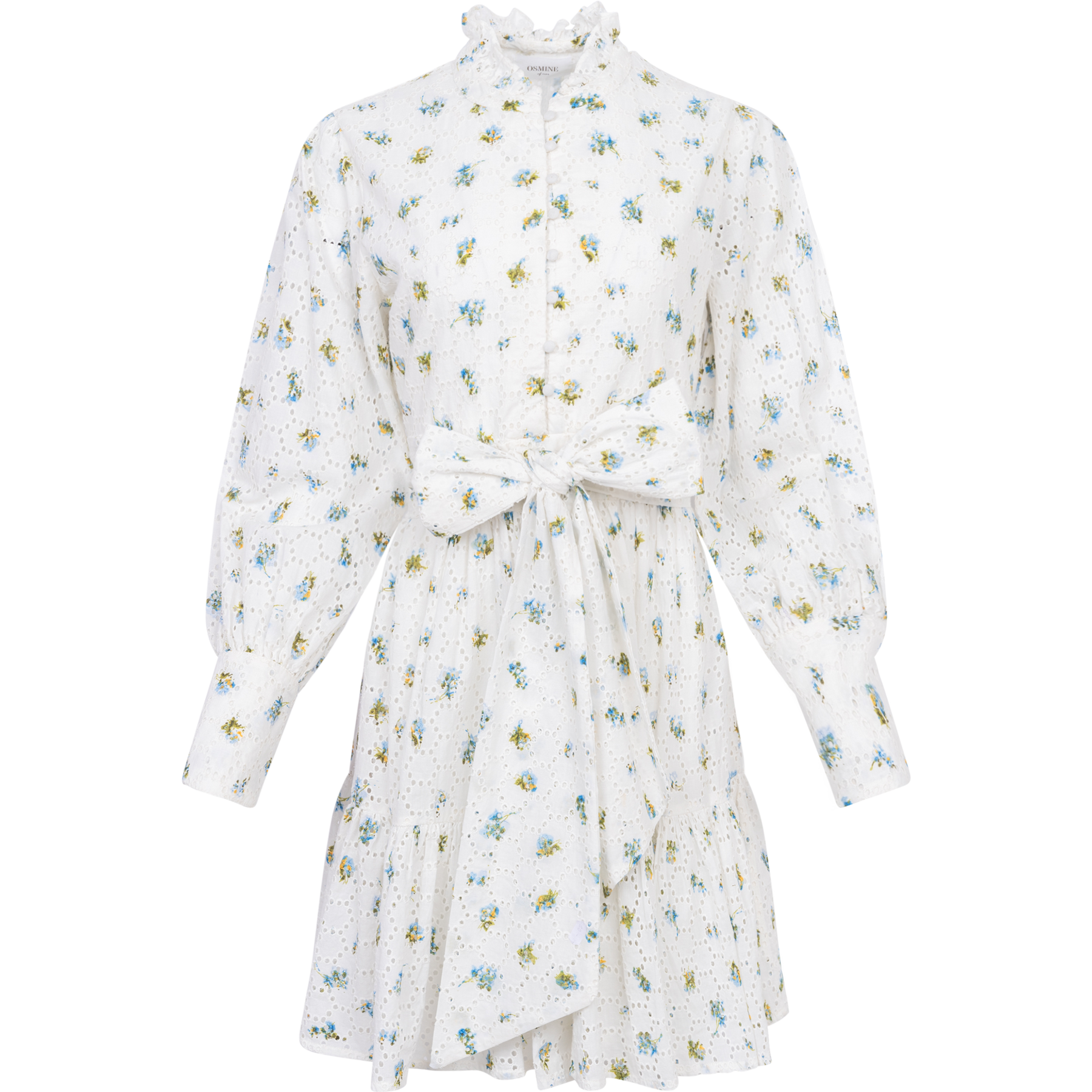 Liv Broderie Anglaise Dress - Forglemmegei White