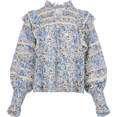 Vårun Voile Blouse - Blue Fleur