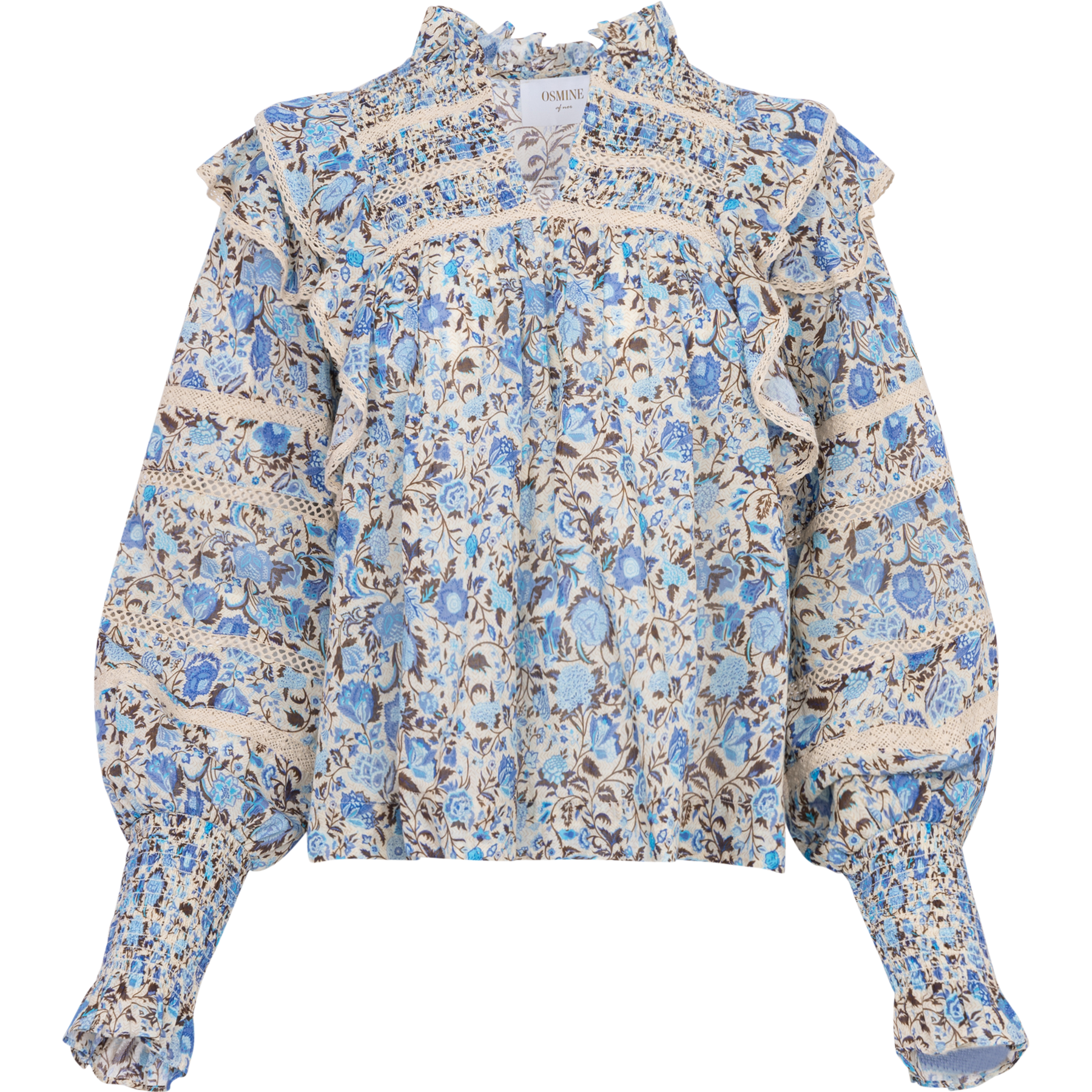 Vårun Voile Blouse - Blue Fleur