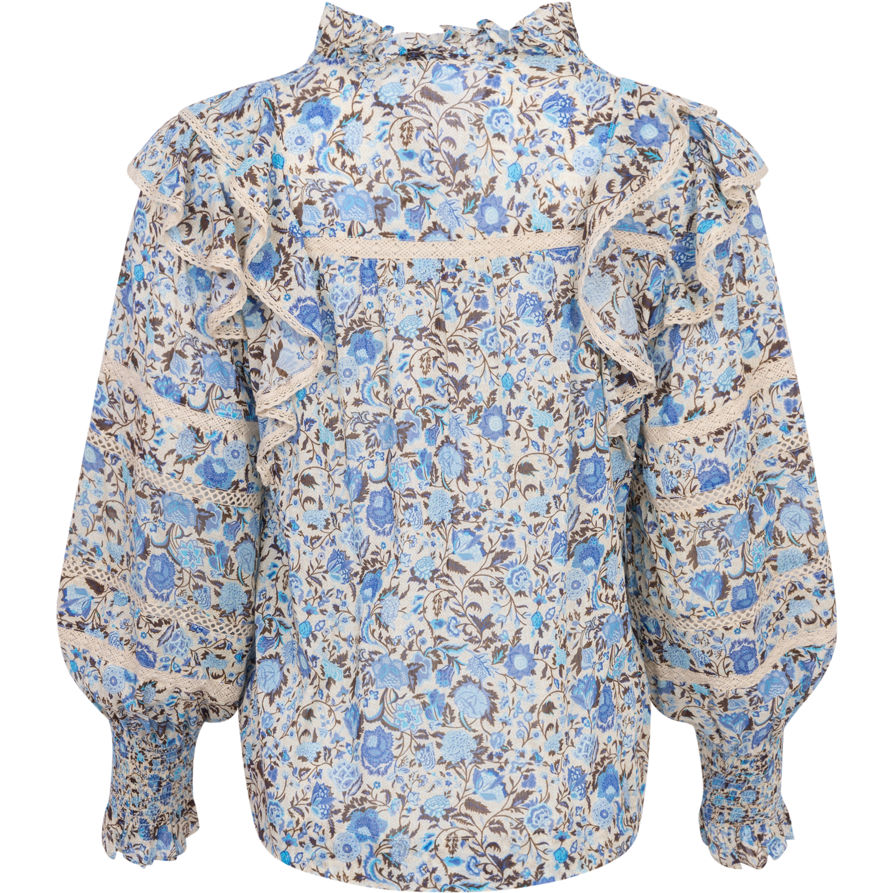 Vårun Voile Blouse - Blue Fleur
