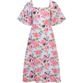 Eva Linen Midi Dress - Pink Peony