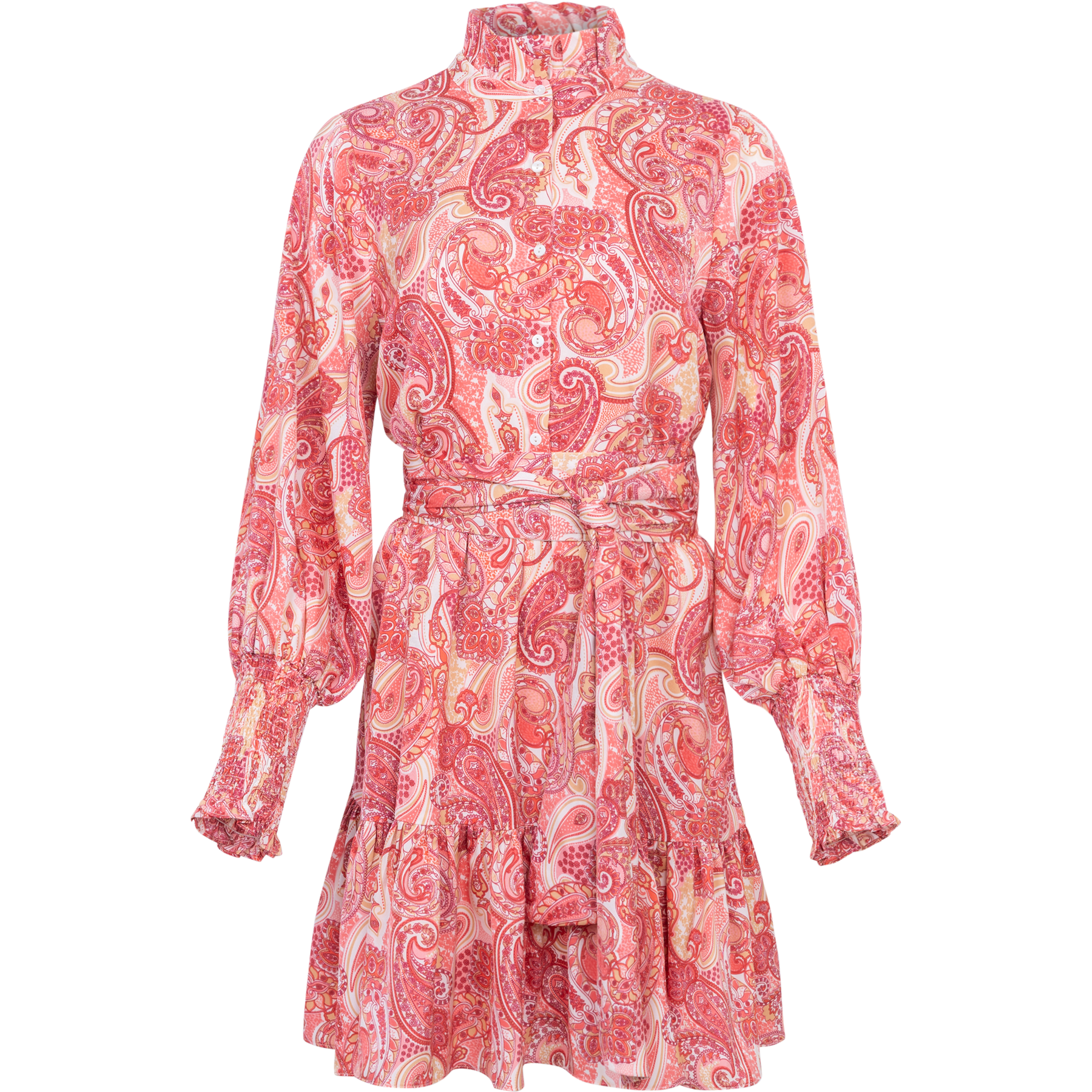 Saga Wide Dress - Coral Paisley