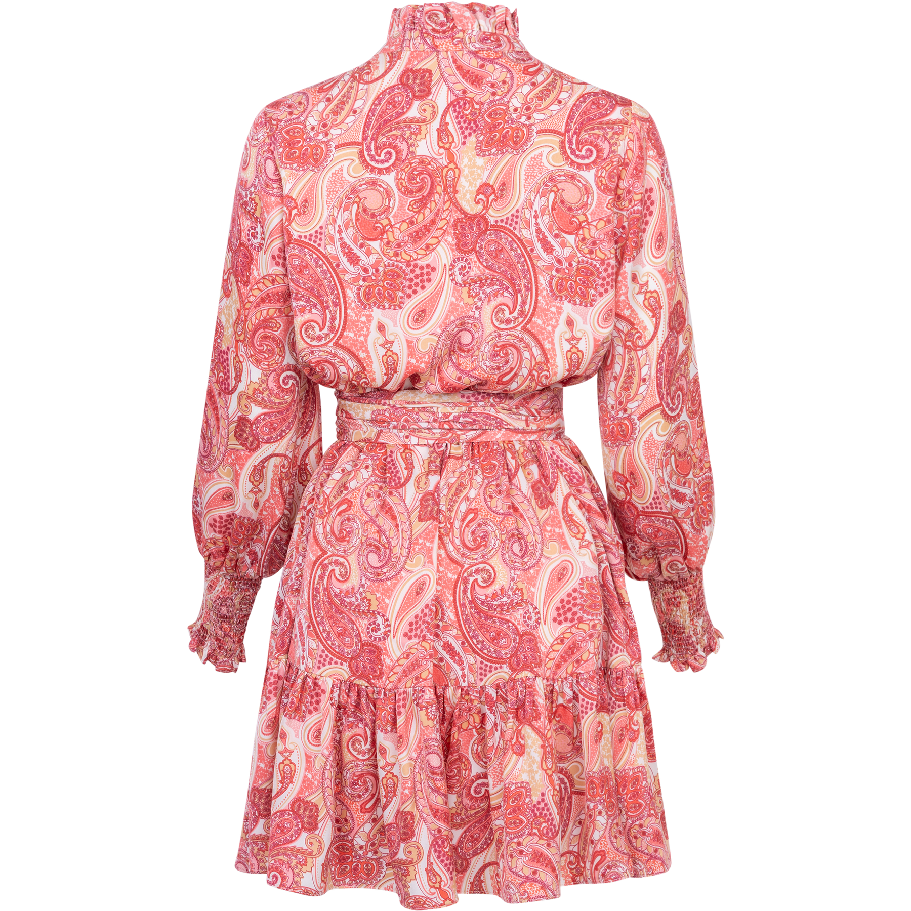 Saga Wide Dress - Coral Paisley