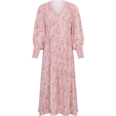 Una Viscose Crepe Dress - Light Pink Floral