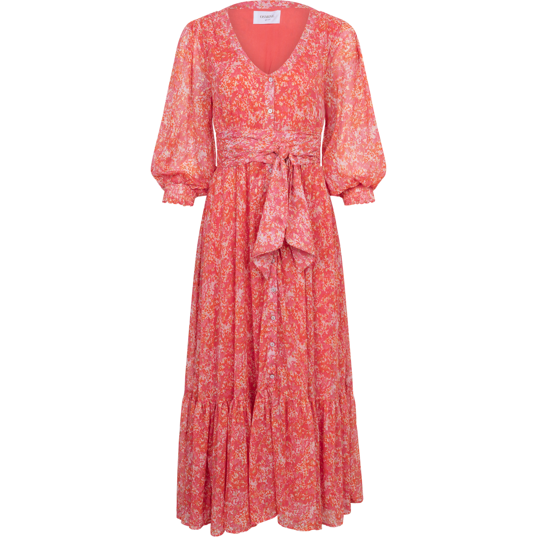 Gyri Golden Dress - Coral