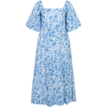 Eva Linen Midi Dress - Blue Glaze