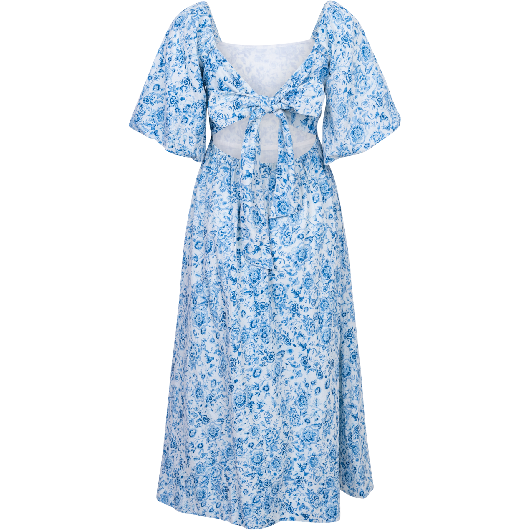 Eva Linen Midi Dress - Blue Glaze