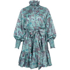 Saga Wide Dress - Green Paisley