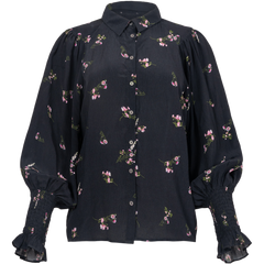 Sibba Crepe Blouse - Navy Small Flower