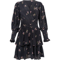 Jade Crepe Dress - Navy Small Flower