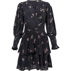 Jade Crepe Dress - Navy Small Flower