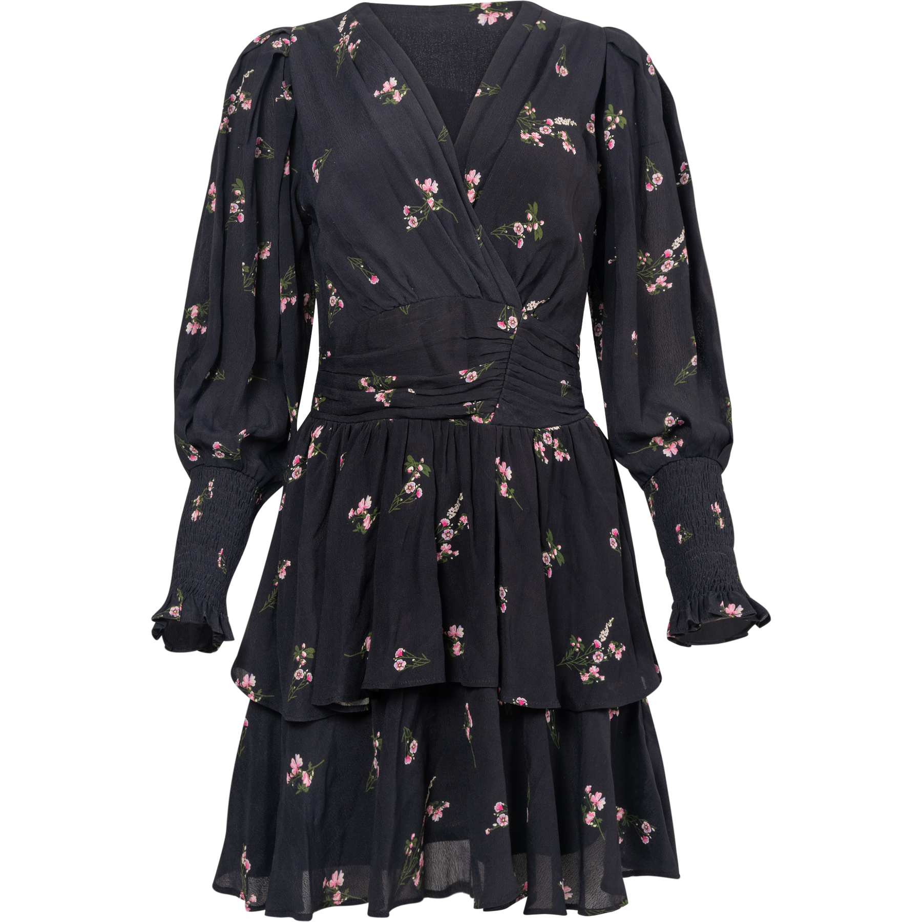 Jade Crepe Dress - Navy Small Flower