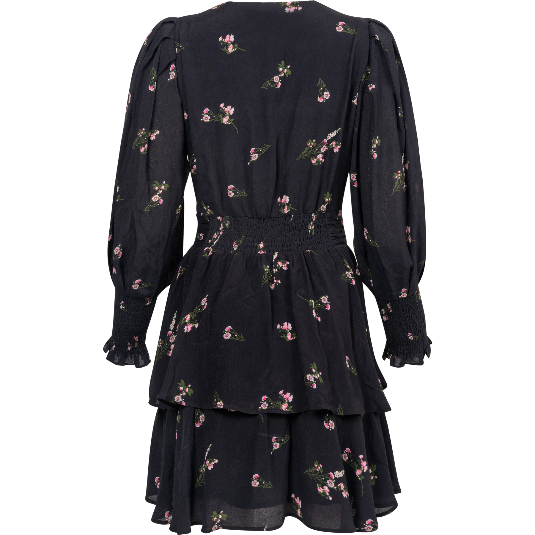 Jade Crepe Dress - Navy Small Flower