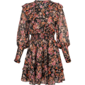 Frøya Short Golden Flower Dress - Black