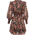 Frøya Short Golden Flower Dress - Black