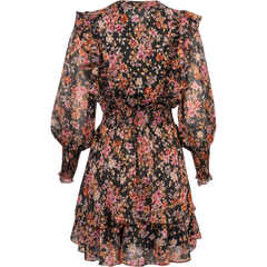Frøya Short Golden Flower Dress - Black
