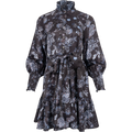 Saga Wide Dress - Dark Blue Paisley