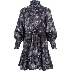 Saga Wide Dress - Dark Blue Paisley