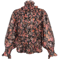 Ynina Golden Flower Blouse - Black