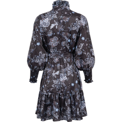 Saga Wide Dress - Dark Blue Paisley