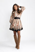 Saga Wide Paisley Dress - Black
