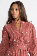 Evina Cord Print Dress - Pink