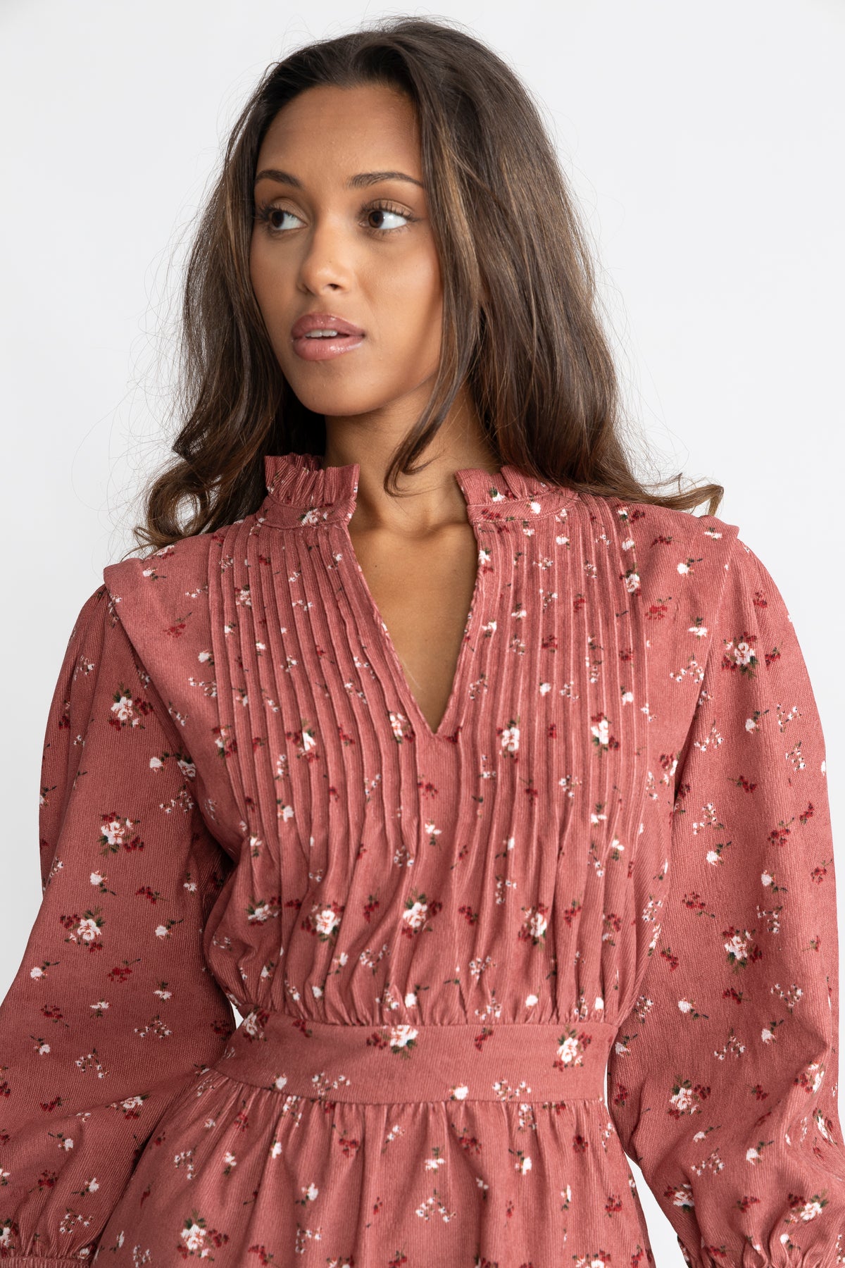 Evina Cord Print Dress - Pink