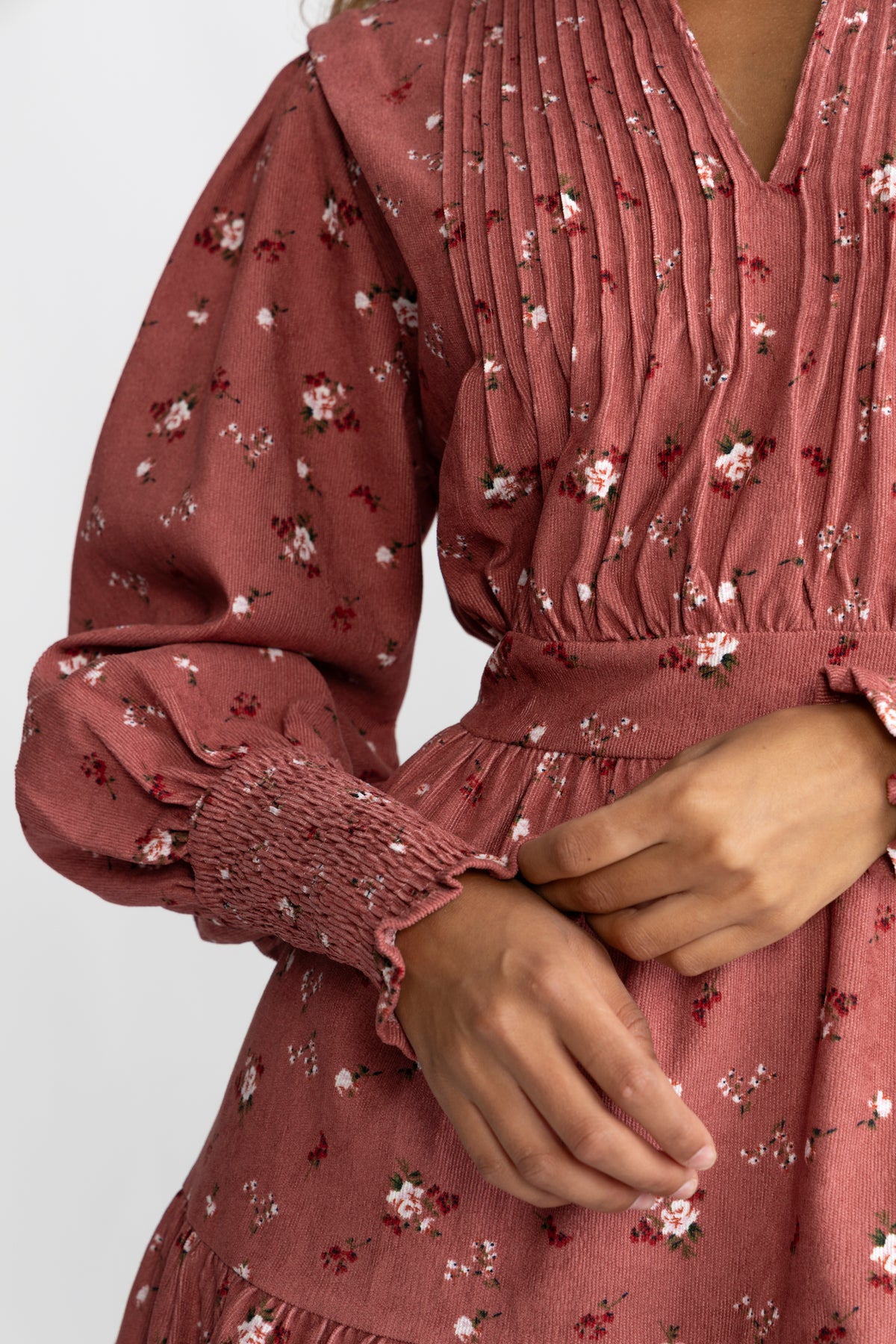 Evina Cord Print Dress - Pink