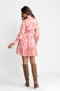 Saga Wide Dress - Coral Paisley