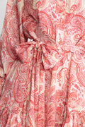 Saga Wide Dress - Coral Paisley