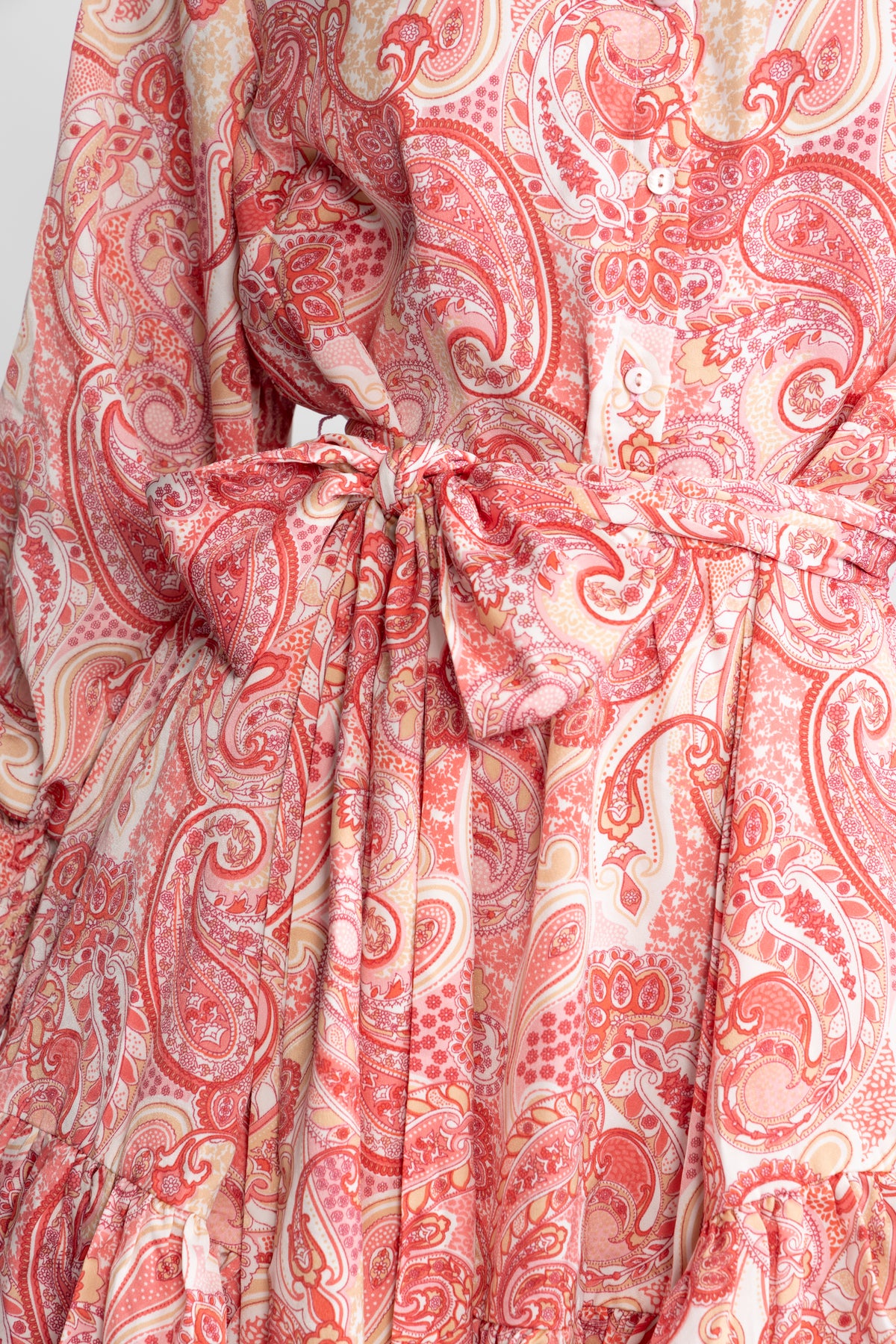 Saga Wide Dress - Coral Paisley
