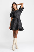 Svanhild Brocade Dress - Black