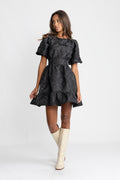 Svanhild Brocade Dress - Black