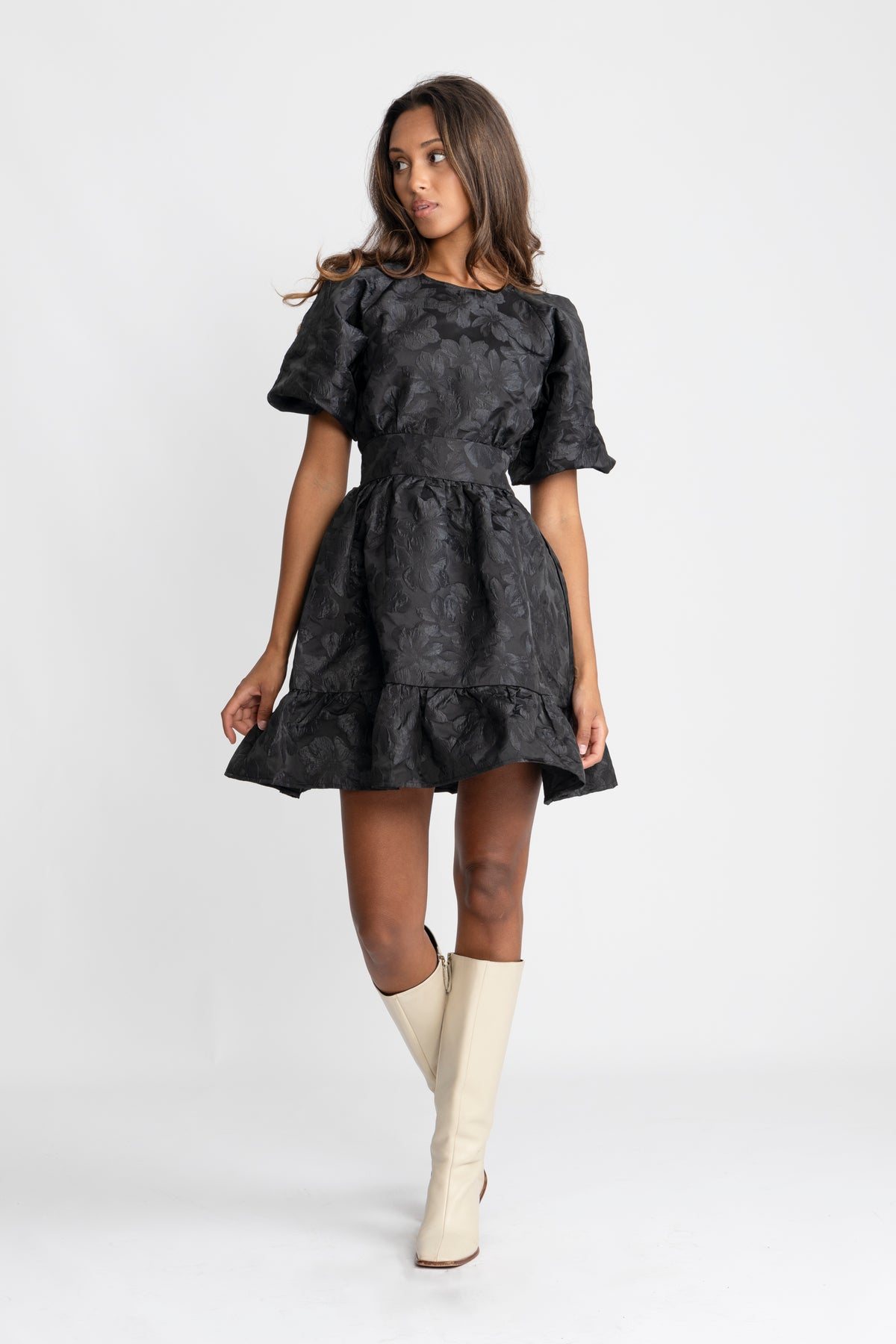 Svanhild Brocade Dress - Black