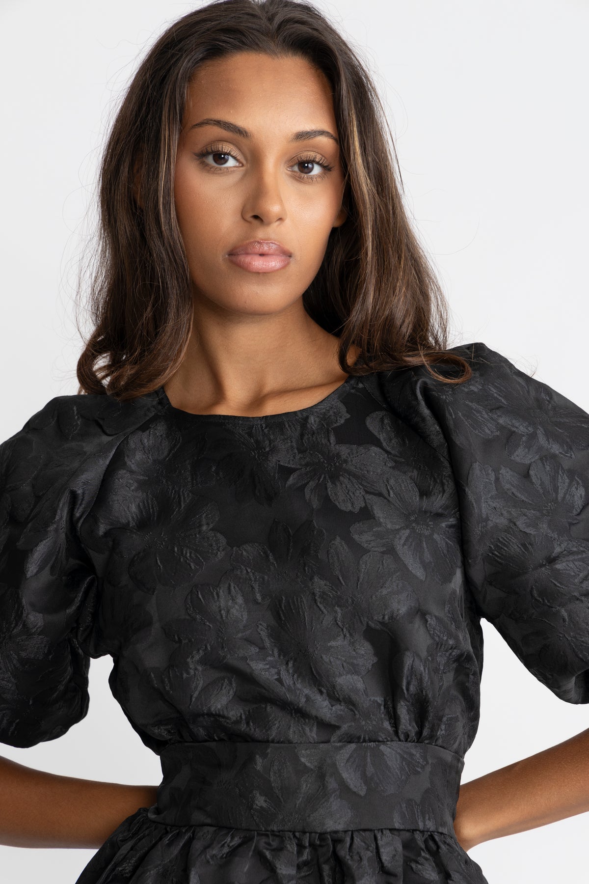 Svanhild Brocade Dress - Black