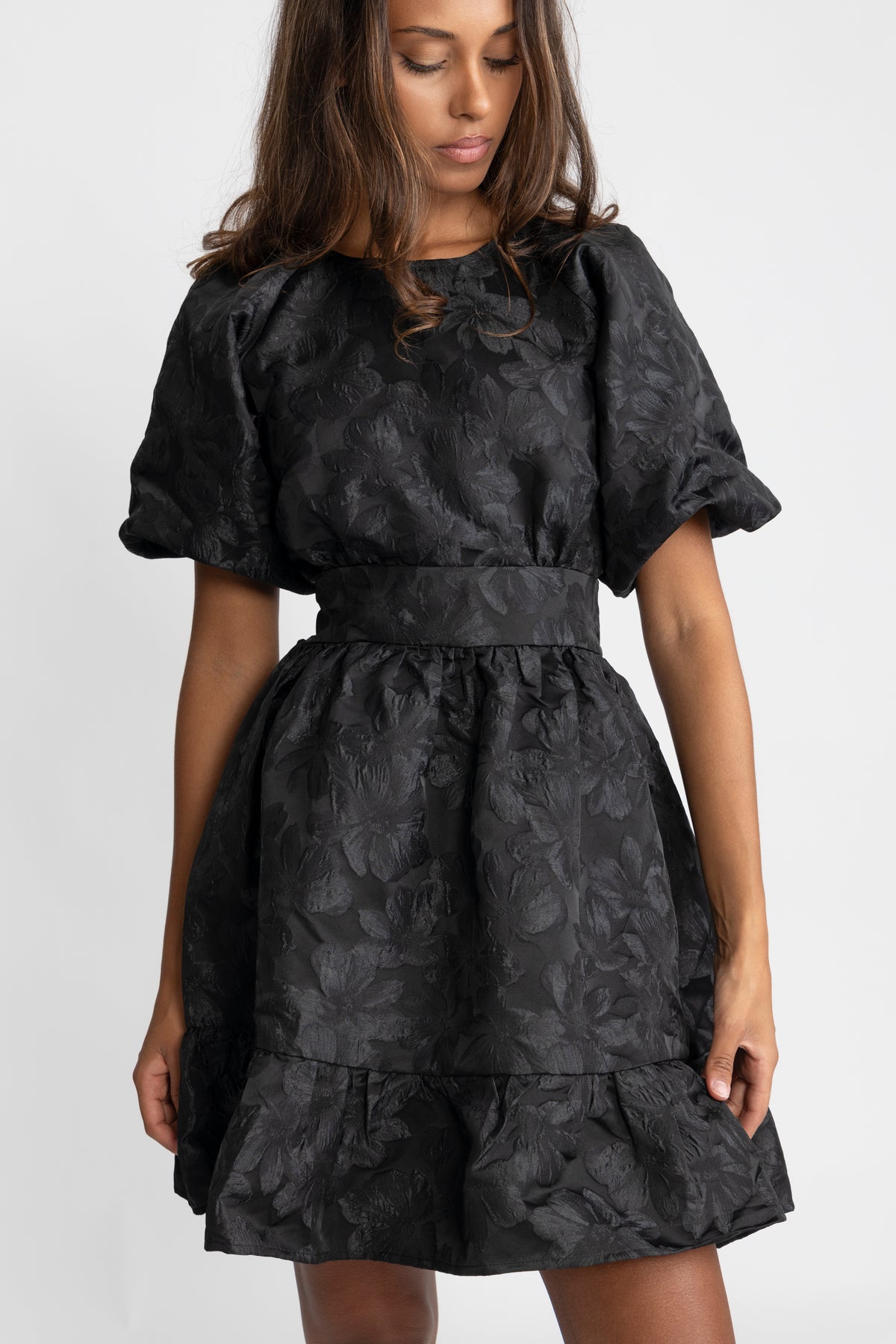 Svanhild Brocade Dress - Black