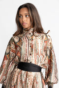 Saga Wide Paisley Dress - Black