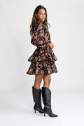 Jade Wave Dress - Black Pink