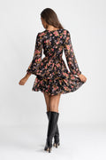 Jade Wave Dress - Black Pink