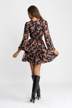 Jade Wave Dress - Black Pink