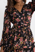 Jade Wave Dress - Black Pink