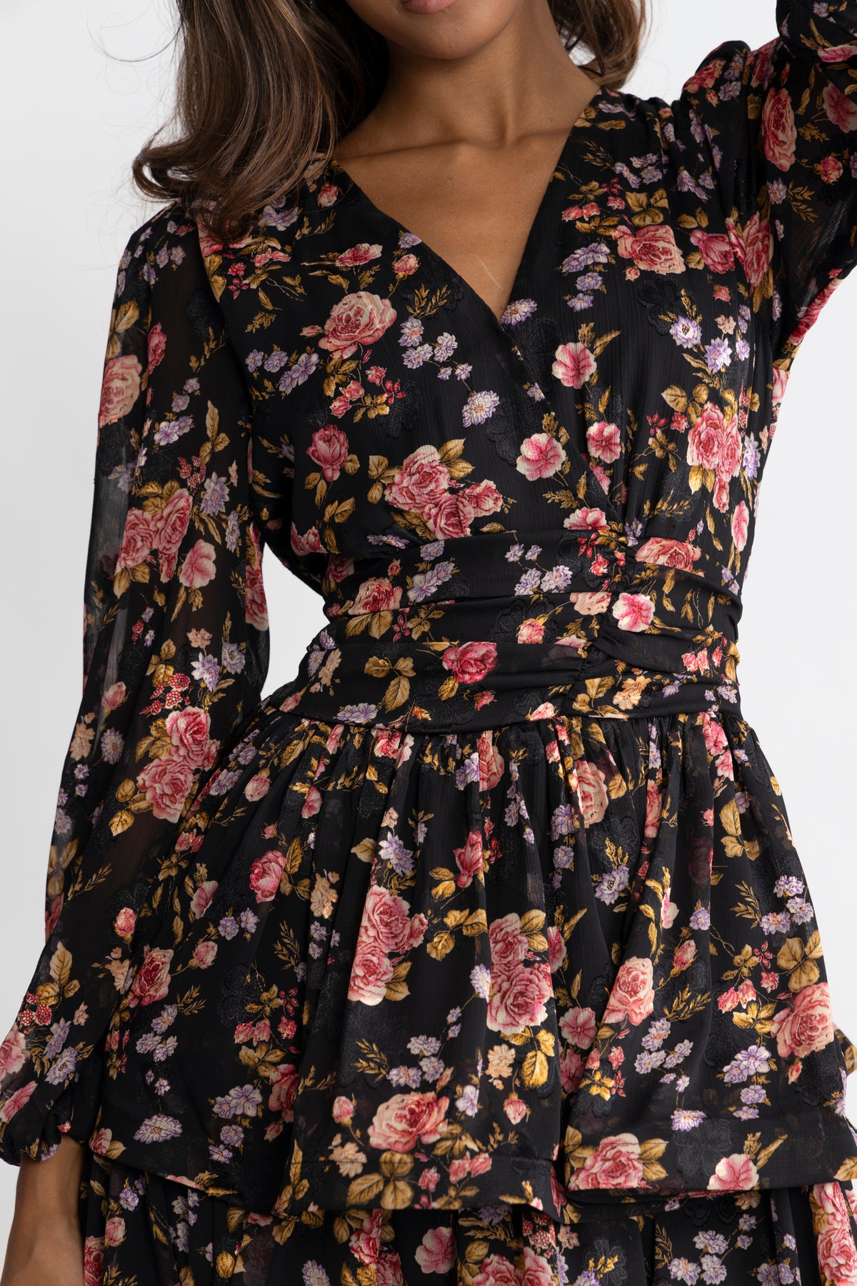 Jade Wave Dress - Black Pink