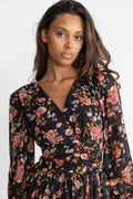 Jade Wave Dress - Black Pink