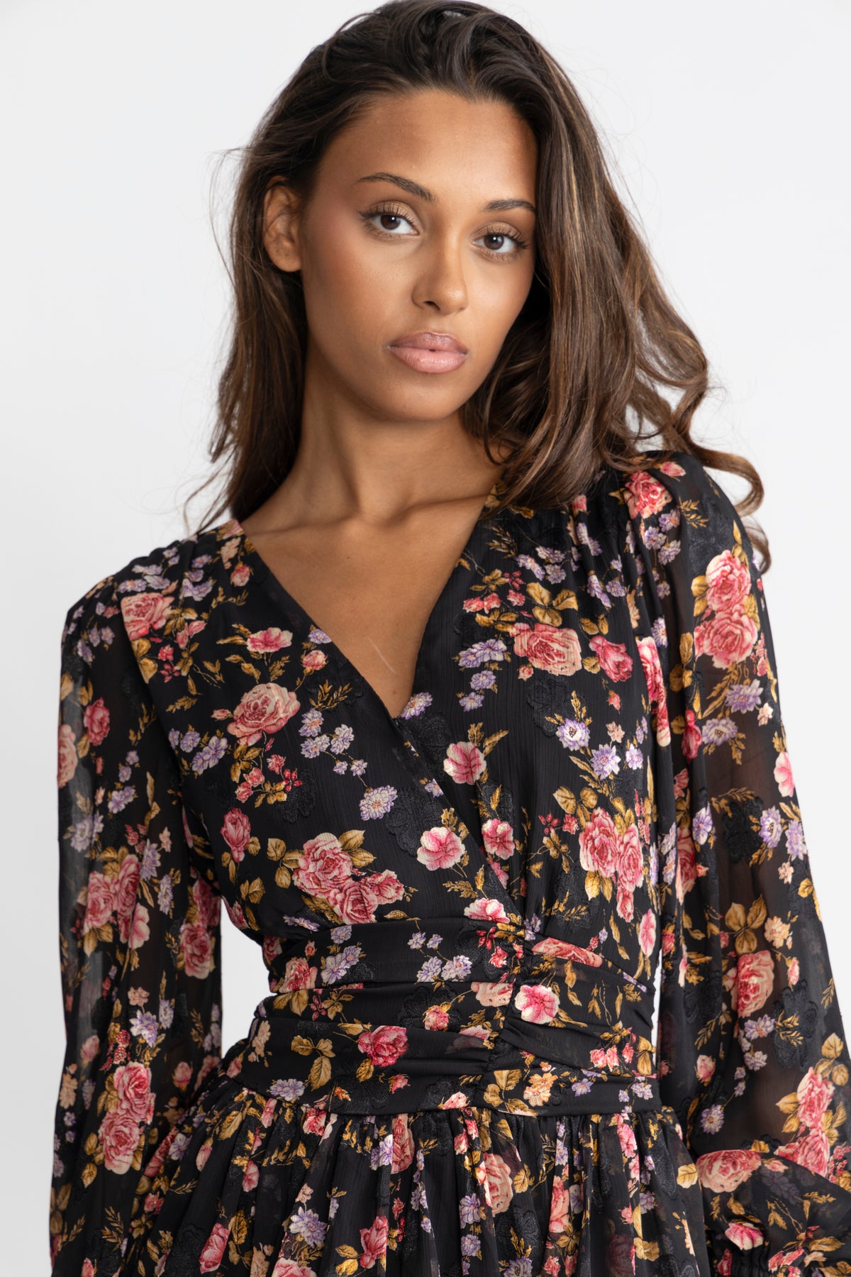 Jade Wave Dress - Black Pink
