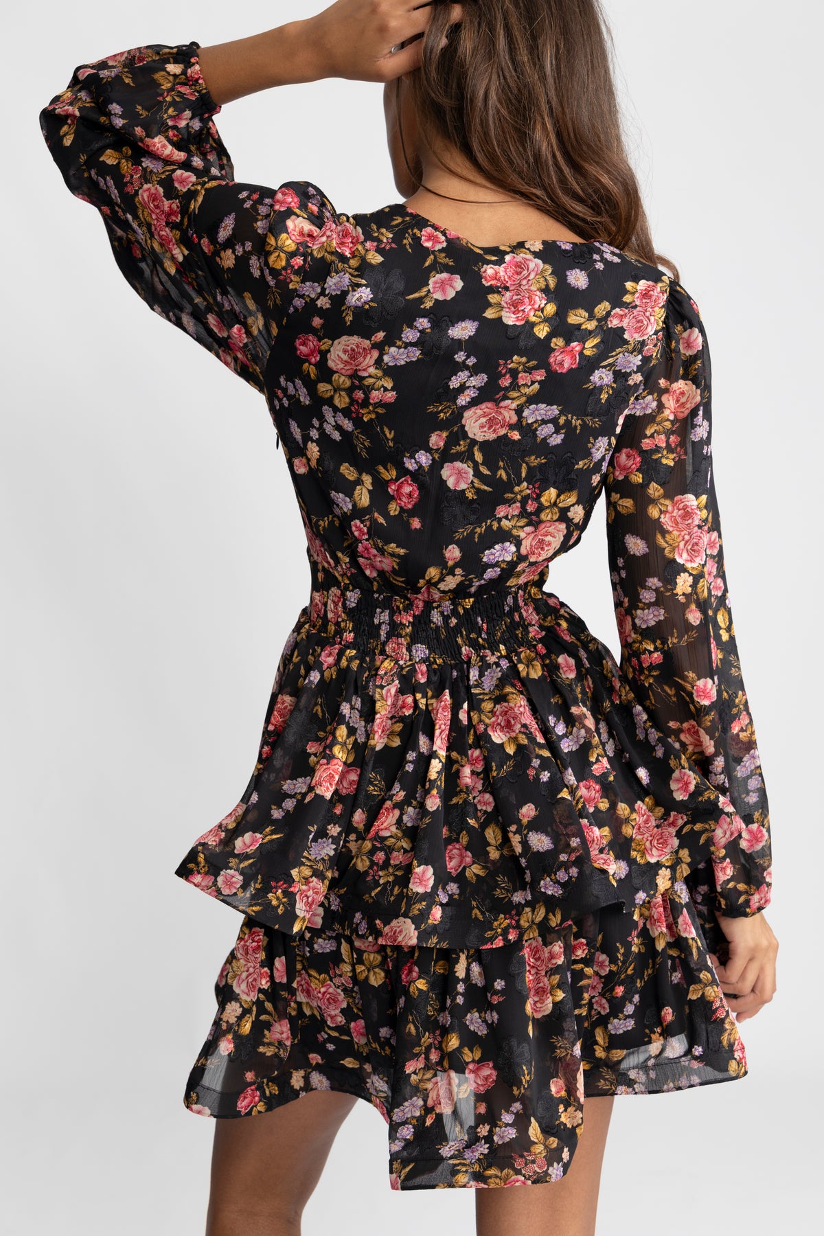 Jade Wave Dress - Black Pink