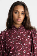 Liv Cord Print Dress - Dark Red