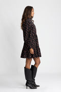 Liv Cord Print Dress - Black