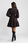 Liv Cord Print Dress - Black
