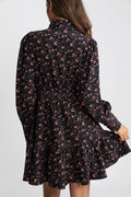 Liv Cord Print Dress - Black